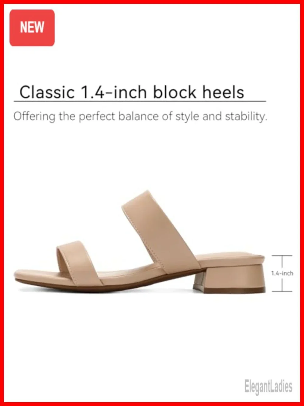 DOBOLIN Women's Dressy Sandals Low 1.4-Inch Block Heel Wide Feet Friendly Faux